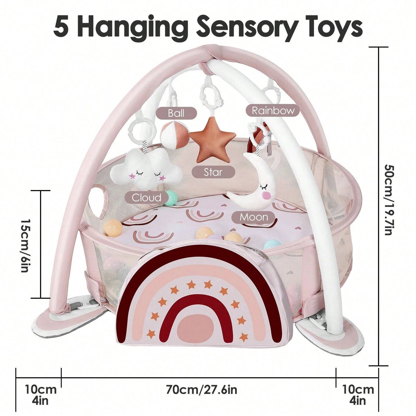 4-In-1 Baby Play Mat Baby Gym, Tummy Time Mat With Balls **Free Shipping**