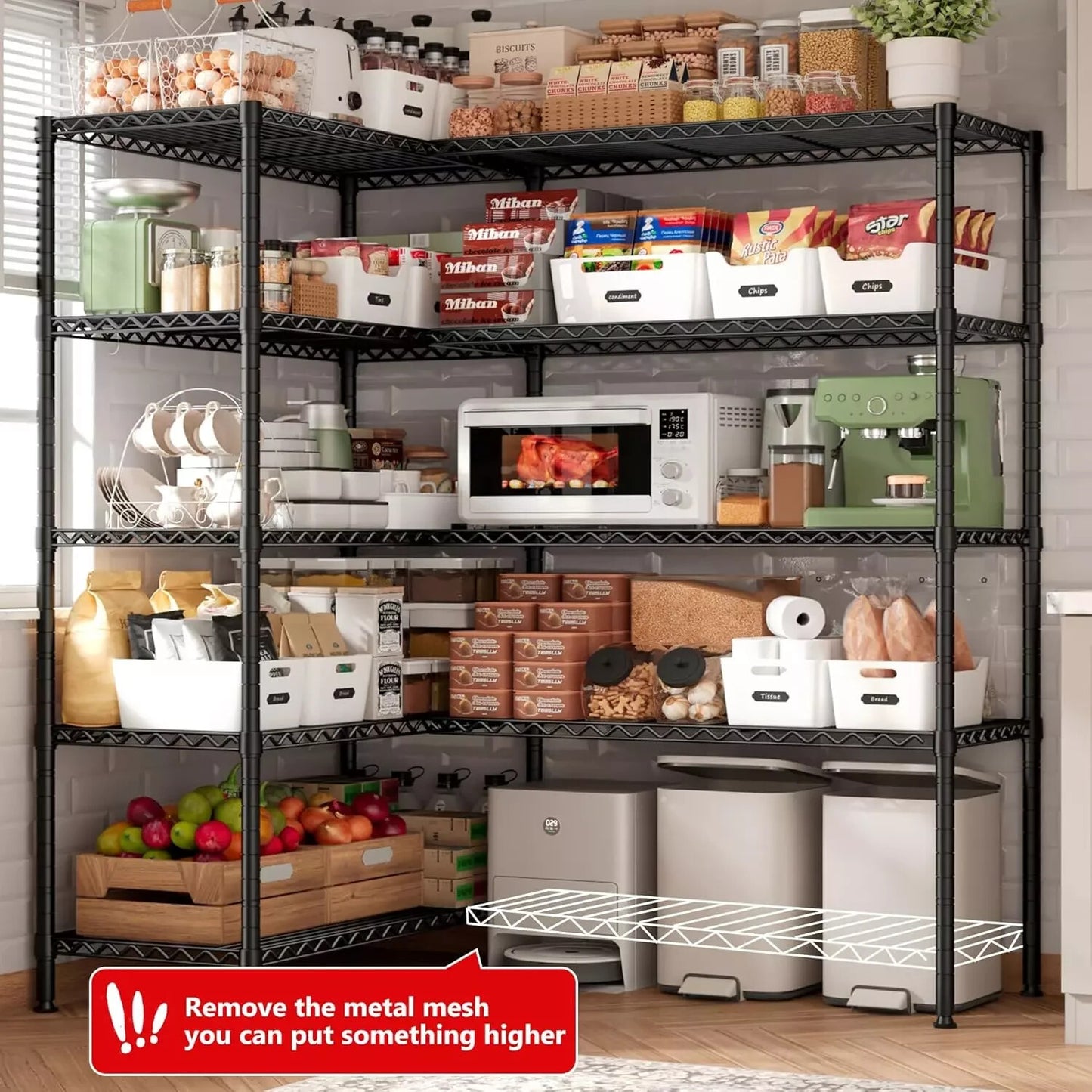 REIBII 1500LBS Storage Shelves 61.2"W 15.7"D X 72.4"H FREE SHIPPING