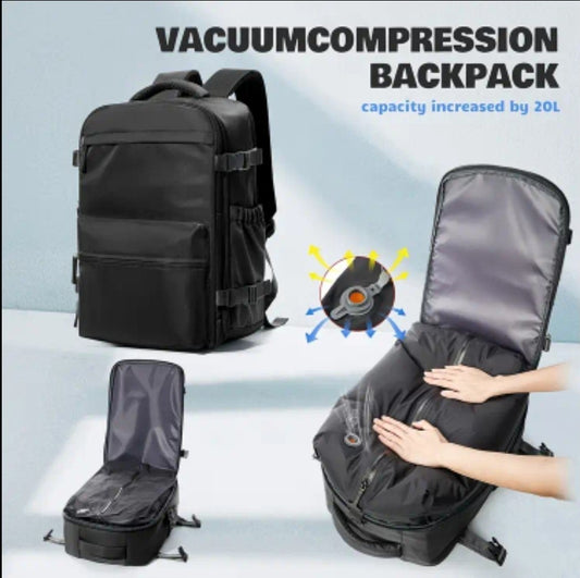 40*20*25 Multi-Purpose Vacuum Compression Travel Backpack. Blue & Black Only