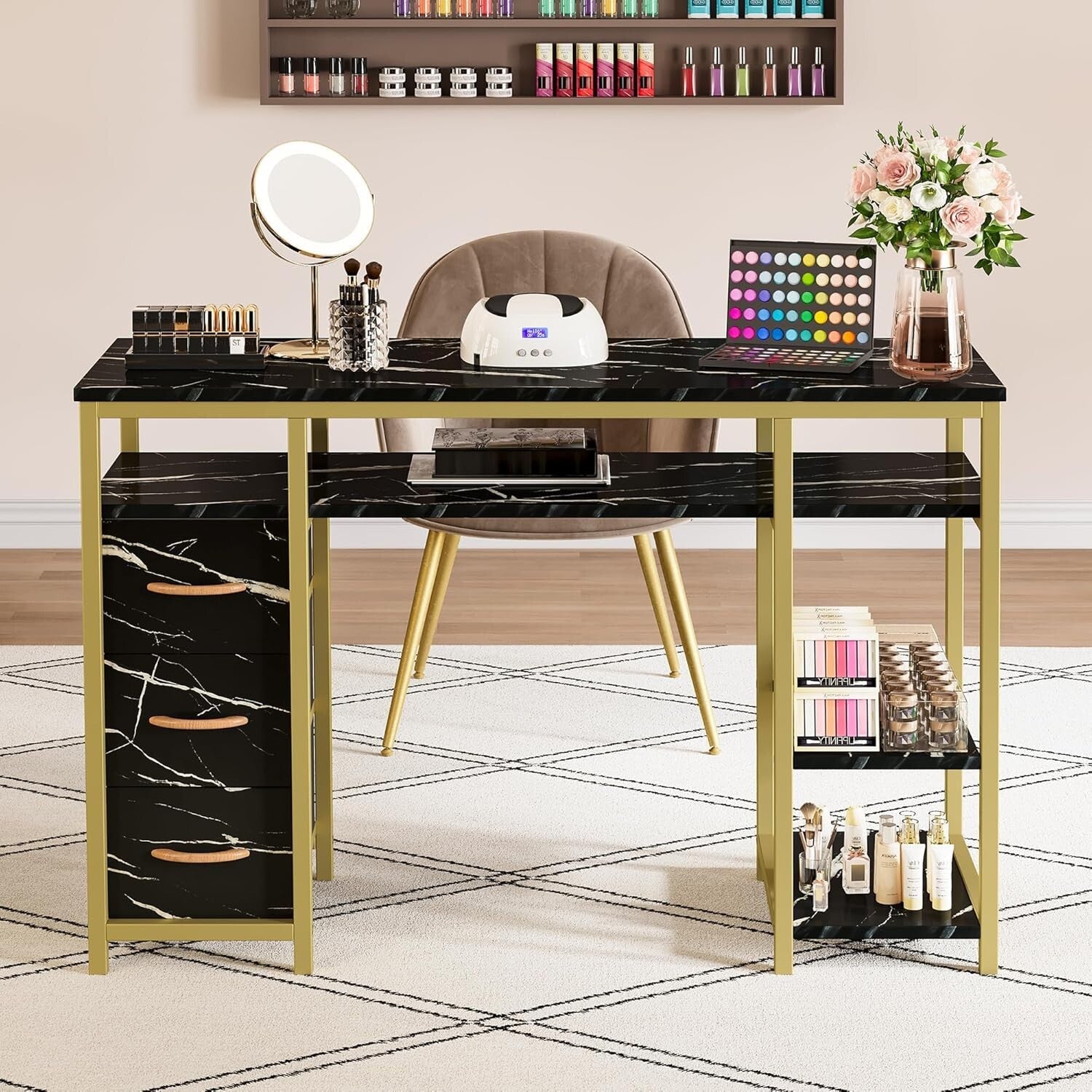 Manicure Desk w/3 Drawers, Acetone Resistant, Durable, Best deal, Free Shipping!