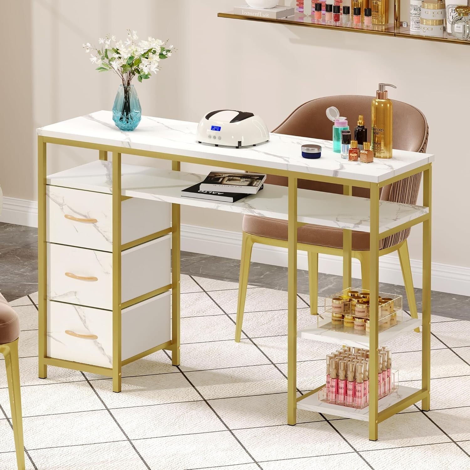 Manicure Desk w/3 Drawers, Acetone Resistant, Durable, Best deal, Free Shipping!